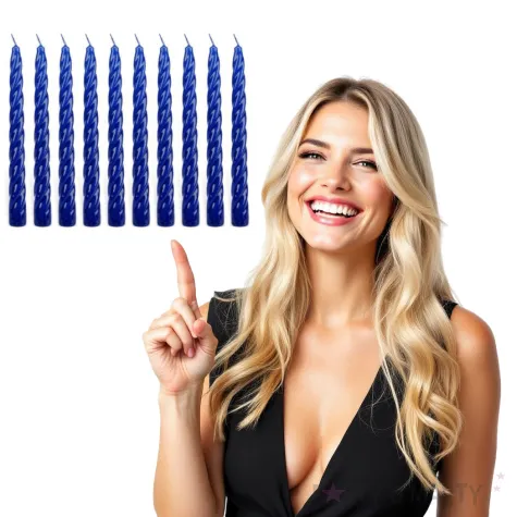 swieczka spiralna stozkowa granatowa ravi 10 szt