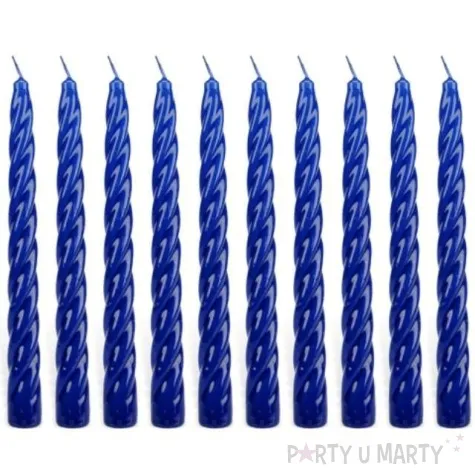 swieczka spiralna stozkowa granatowa ravi 10 szt
