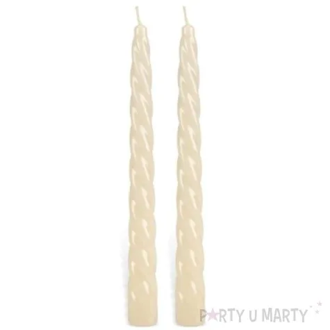 swieczka spiralna stozkowa kremowa ravi 10 szt