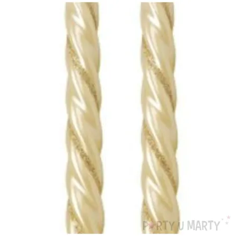 swieczka spiralna stozkowa kremowa z brokatem ravi 2 szt