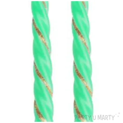 swieczka spiralna stozkowa seledynowa z brokatem ravi 2 szt