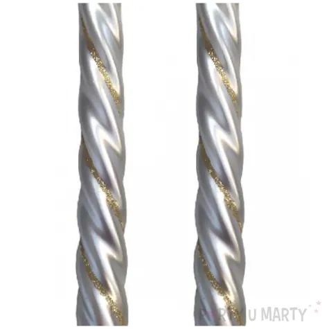 swieczka spiralna stozkowa srebrna z brokatem ravi 2 szt