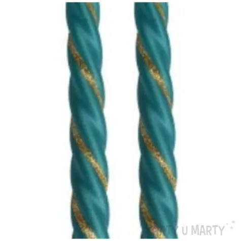 swieczka spiralna stozkowa zielona z brokatem ravi 2 szt