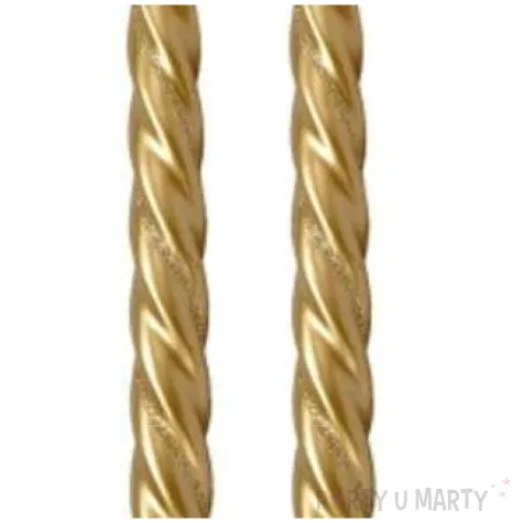 swieczka spiralna stozkowa zlota blysk z brokatem ravi 2 szt