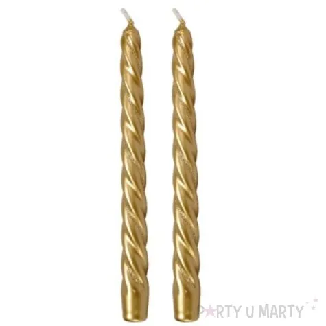 swieczka spiralna stozkowa zlota blysk z brokatem ravi 2 szt