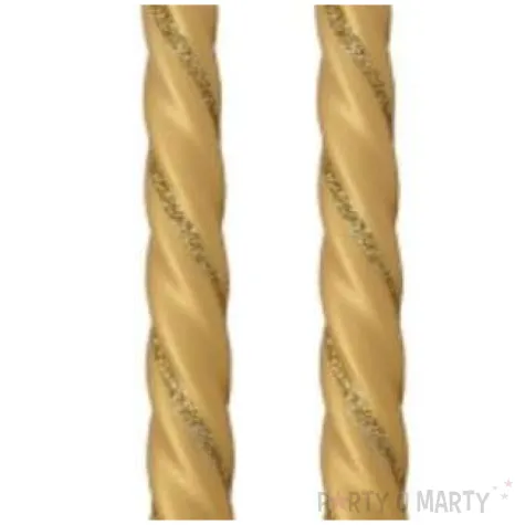 swieczka spiralna stozkowa zlota mat z brokatem ravi 2 szt