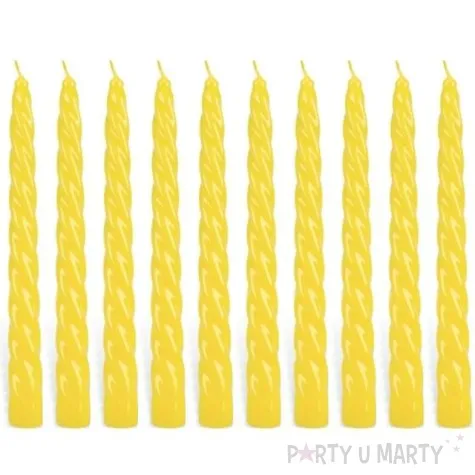 swieczka spiralna stozkowa zolta ravi 10 szt