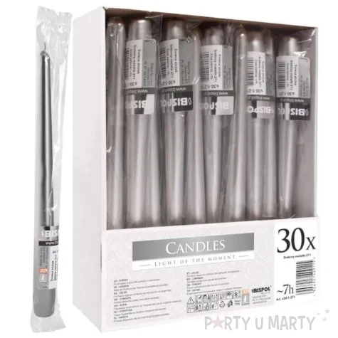 swieczka stozkowa classic srebrna bispol