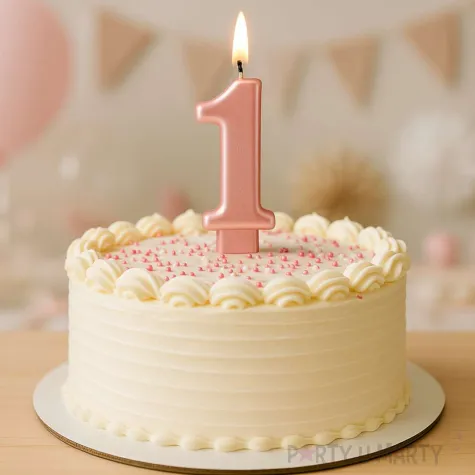 swieczka tortowa cyfra 1 rozowe zloto resegold metaliczna metalik cyfra liczba na tort