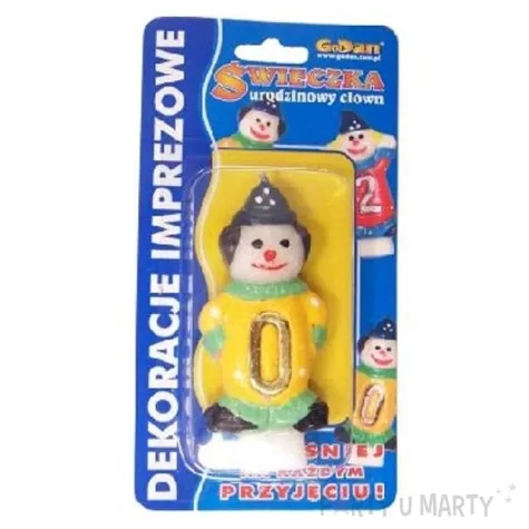 swieczka wesoly klaun cyferka 0 godan