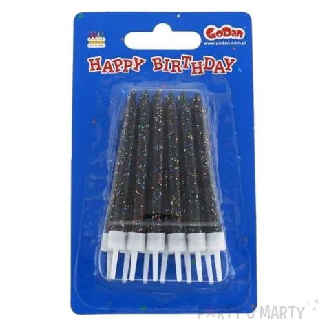 swieczki brokatowe czarne godan 12 12