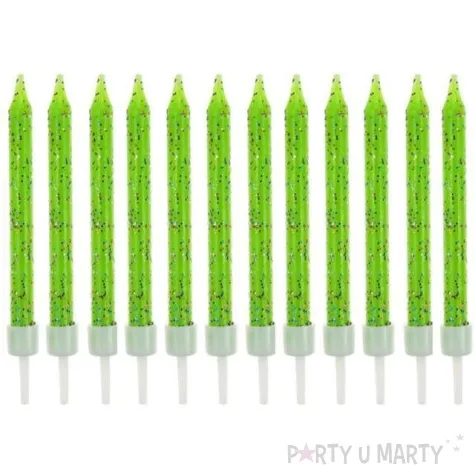 swieczki brokatowe zielone 12 12