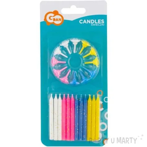 swieczki classic brokat mix godan 12 szt