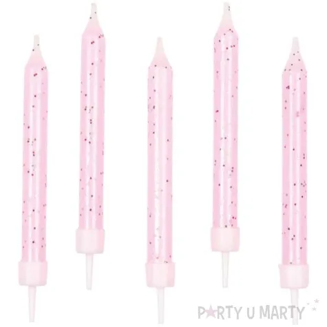 swieczki classic brokat rozowe amscan 6 3 cm 10 szt