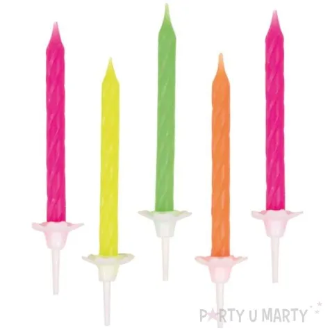 swieczki classic neon mix amscan 10 szt