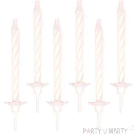 swieczki classic paski biale amscan 6 3 cm 24 szt