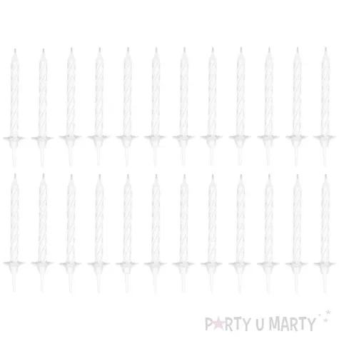 swieczki classic paski biale amscan 6 3 cm 24 szt