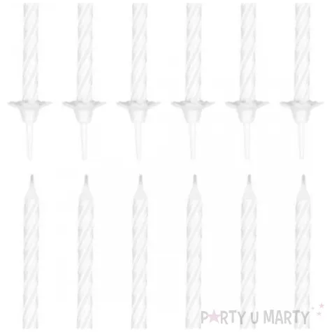 swieczki classic paski biale amscan 6 3 cm 24 szt