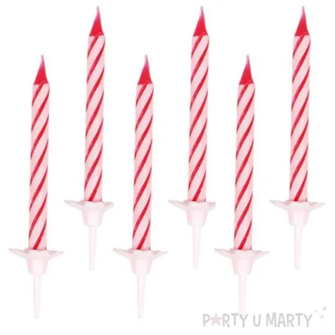 swieczki classic paski czerwone amscan 6 3 cm 24 szt