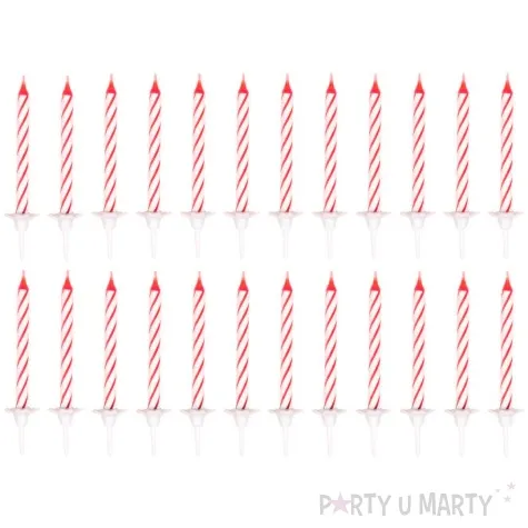 swieczki classic paski czerwone amscan 6 3 cm 24 szt