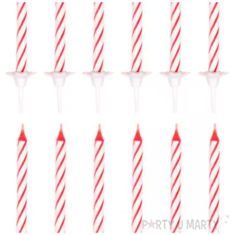 swieczki classic paski czerwone amscan 6 3 cm 24 szt