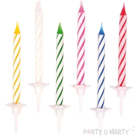 swieczki classic paski mix amscan 6 3 cm 24 szt