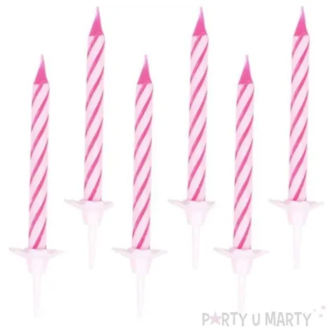 swieczki classic paski rozowe amscan 6 3 cm 24 szt