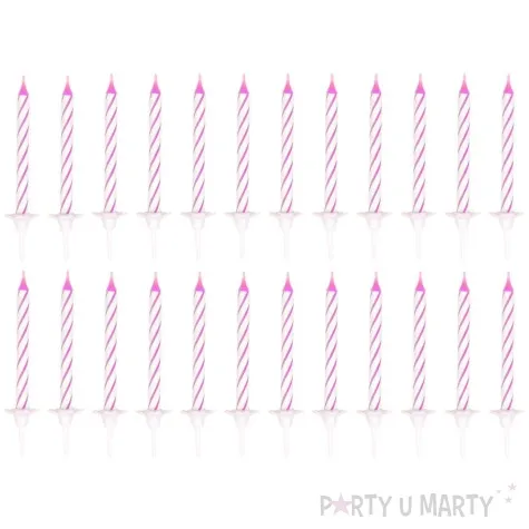 swieczki classic paski rozowe amscan 6 3 cm 24 szt