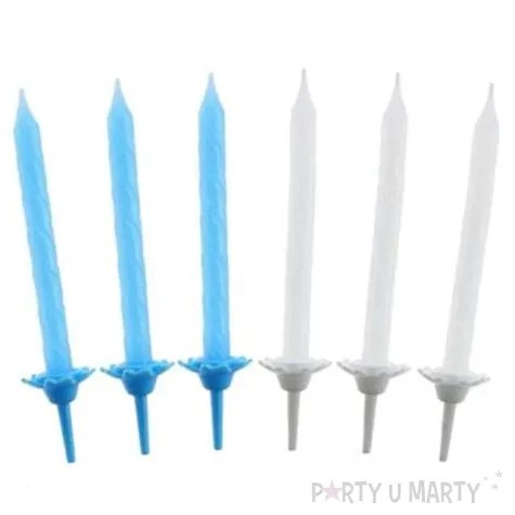 swieczki classic proste mix niebieski 6 cm 24 szt