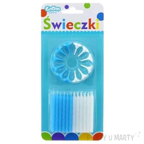 swieczki classic proste mix niebieski 6 cm 24 szt