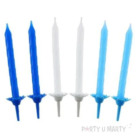 swieczki classic proste mix niebieski godan 6 cm 24 szt