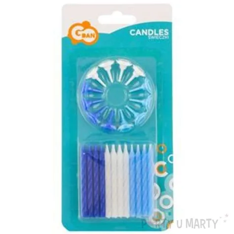 swieczki classic proste mix niebieski godan 6 cm 24 szt