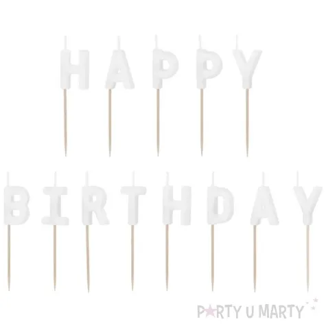 swieczki happy birthday bialy partydeco 2 5 cm