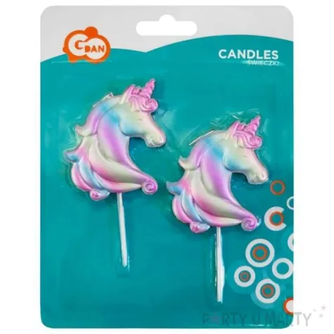 swieczki jednorozce opalizujace godan 6 cm 2 szt