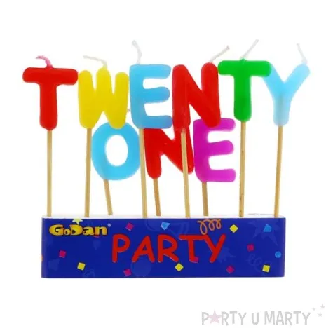 swieczki na tort 21 urodziny twenty one godan 9 szt
