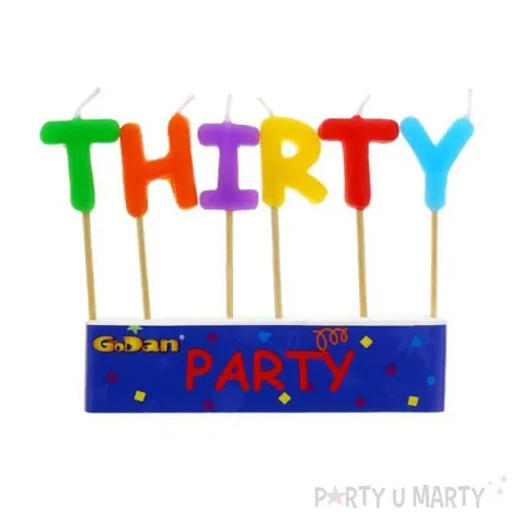 swieczki na tort 30 urodziny thirty godan 6 szt