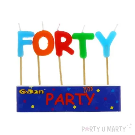 swieczki na tort 40 urodziny forty godan 5 szt