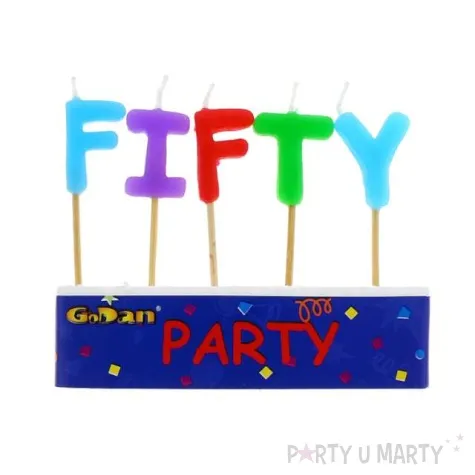 swieczki na tort 50 urodziny fifty godan 5 szt