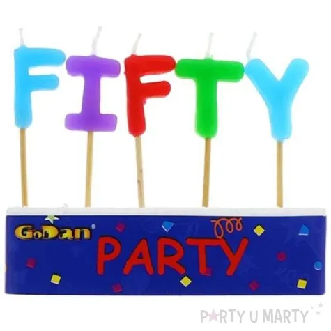 swieczki na tort 50 urodziny fifty godan 5 szt