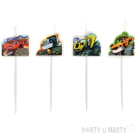 swieczki na tort blaze i megamaszyny amscan 4 szt