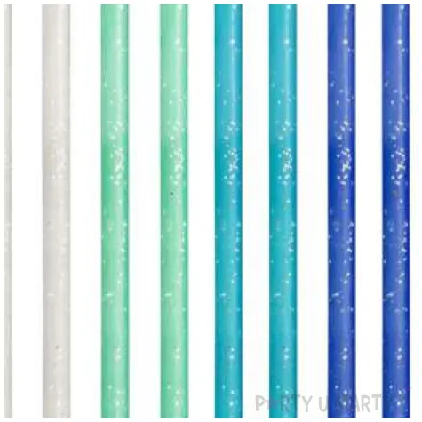 swieczki na tort brokatowe niebieski mix godan 24 szt