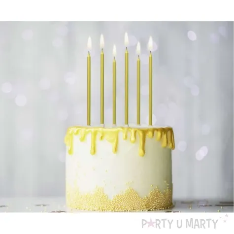 swieczki na tort classic beauty and charm zloty godan 6 szt