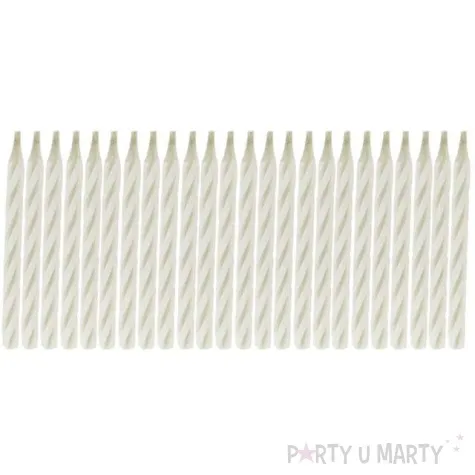 swieczki na tort classic biale amscan 24 szt