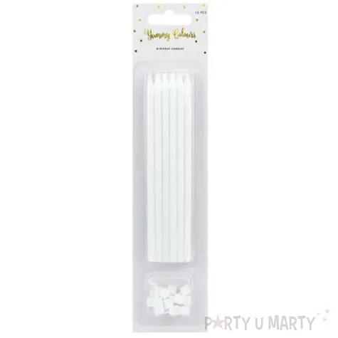swieczki na tort classic biale partydeco 12 szt