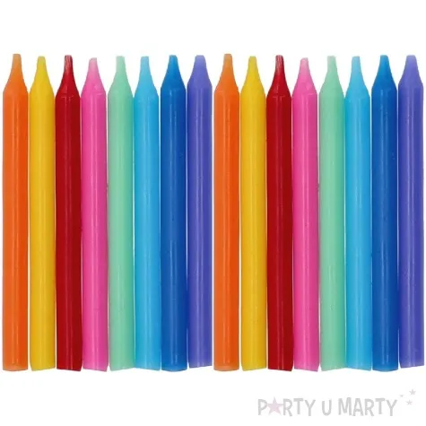 swieczki na tort classic color pop folat 16 cm 16 szt