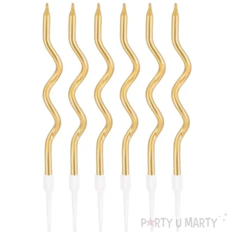 swieczki na tort classic dlugie zloty partypal 8 szt