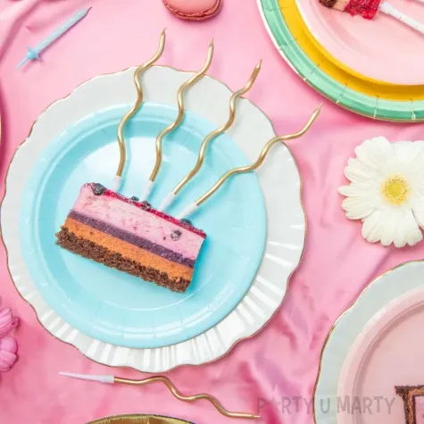 swieczki na tort classic dlugie zloty partypal 8 szt