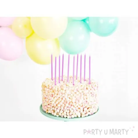 swieczki na tort classic liliowe partydeco 12 szt