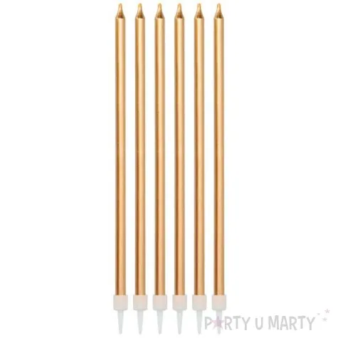 swieczki na tort classic metalic zloty ciemny folat 16 szt