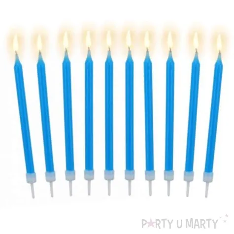 swieczki na tort classic niebieskie godan 10 szt